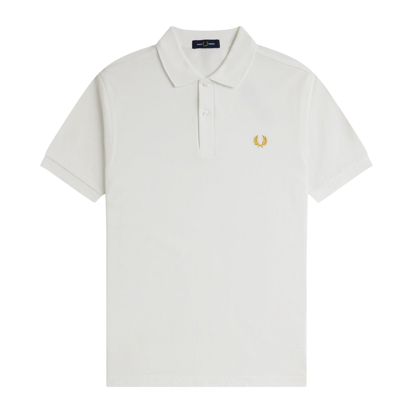 Fred Perry Men White Plain Logo Polo T-shirt