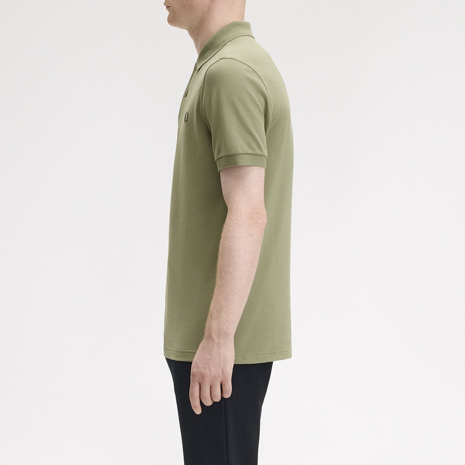 Fred Perry Men Light Green Plain Logo Polo T-shirt
