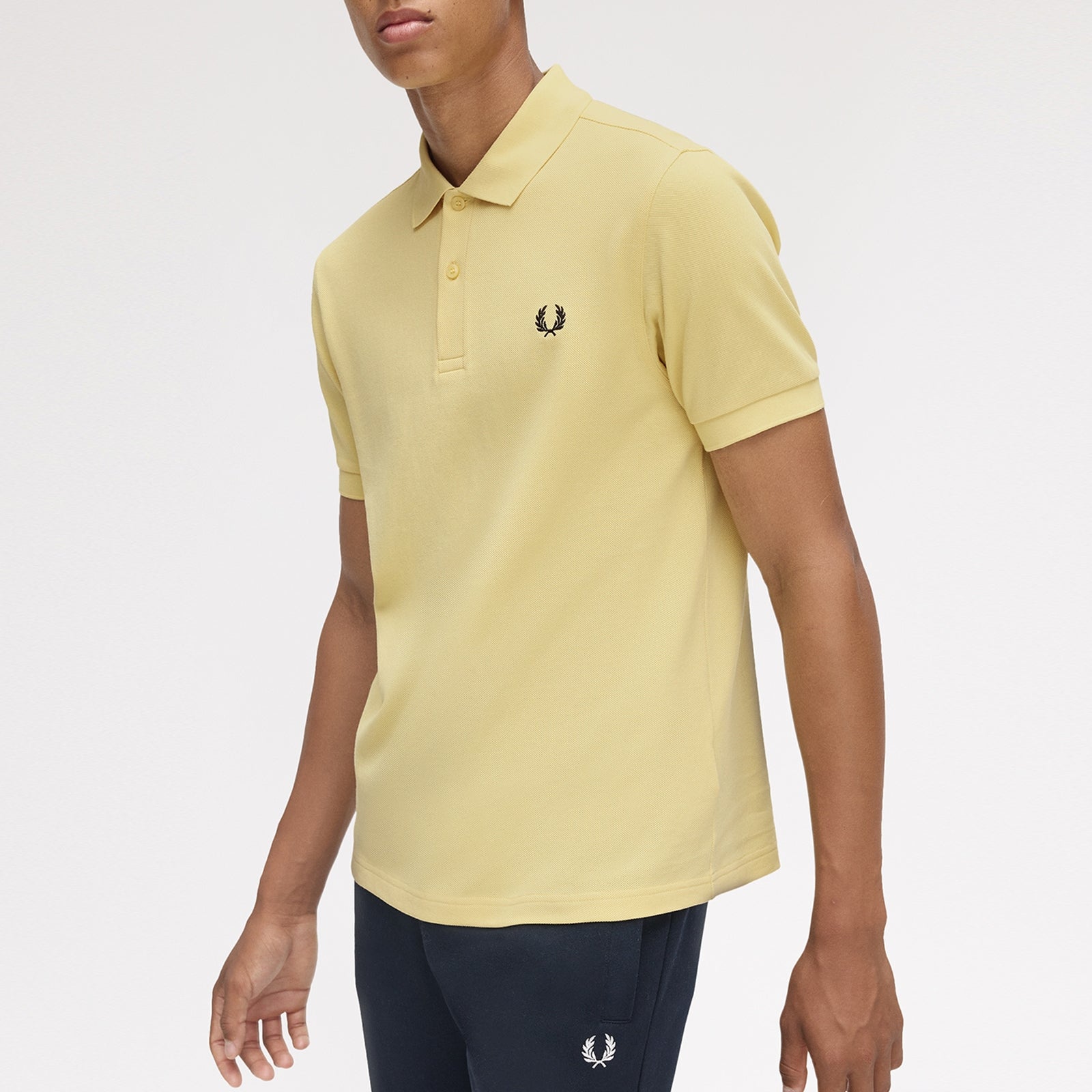 Fred Perry Men Yellow Plain Logo Polo T-shirt