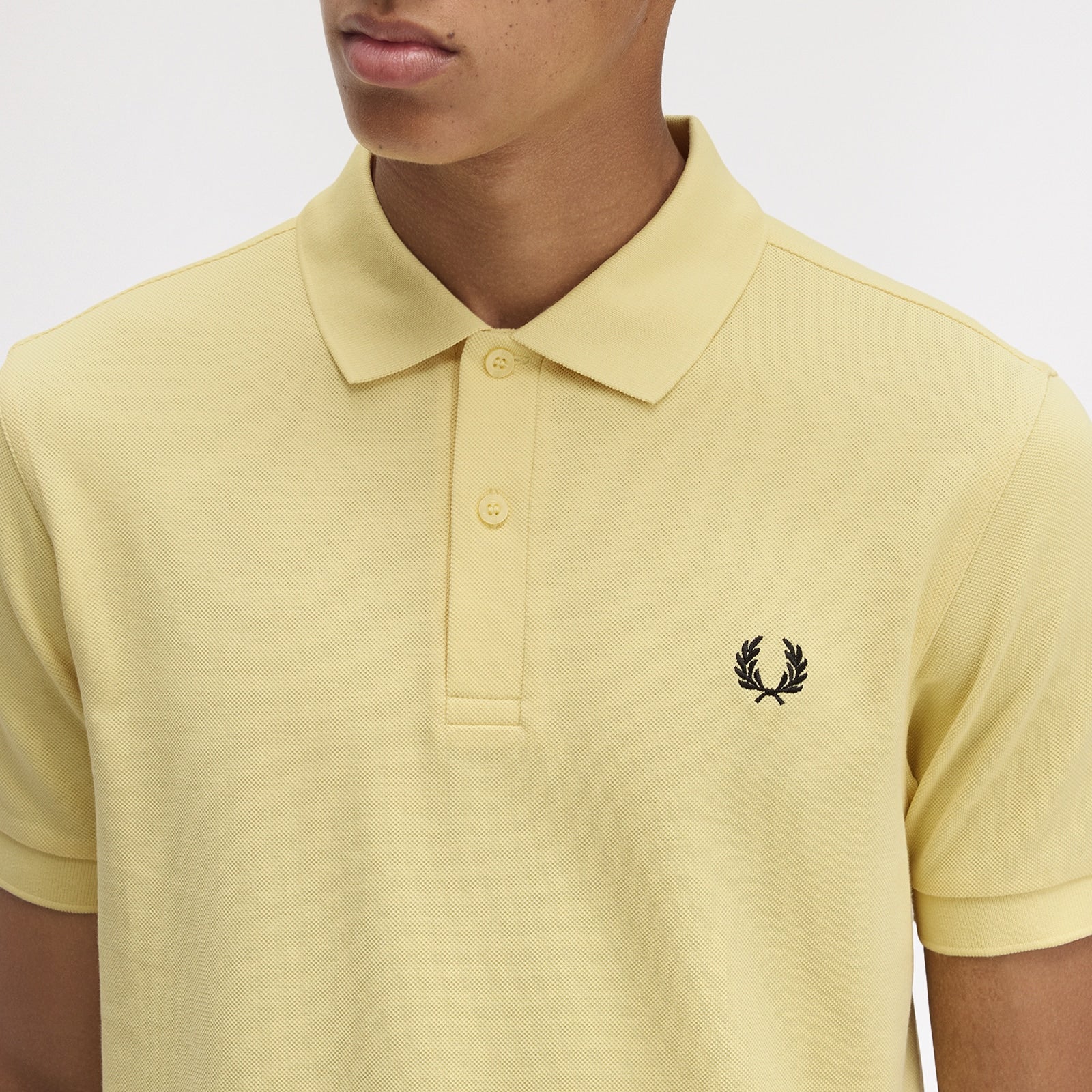 Fred Perry Men Yellow Plain Logo Polo T-shirt