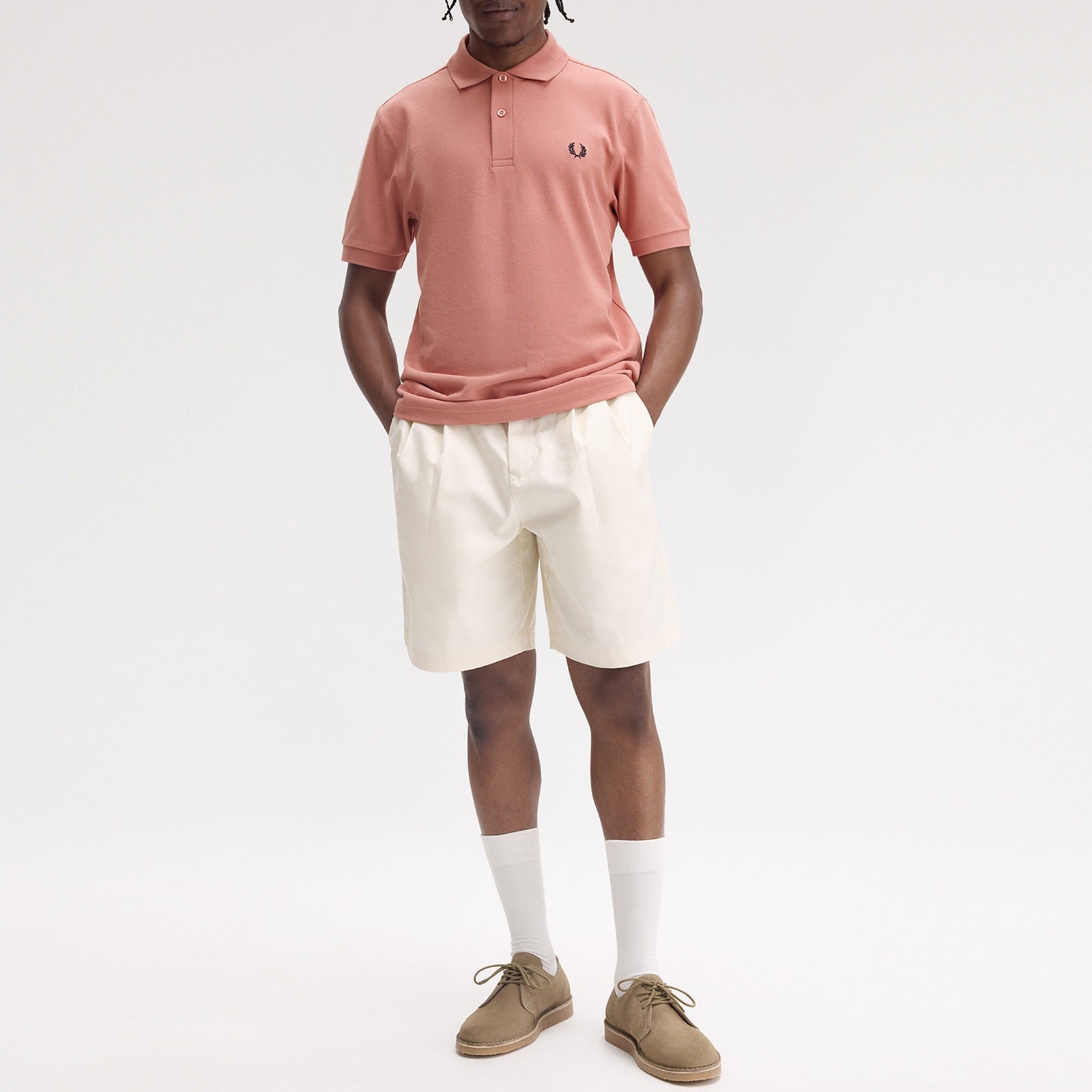 Fred Perry Men Pink Plain Logo Polo T-shirt
