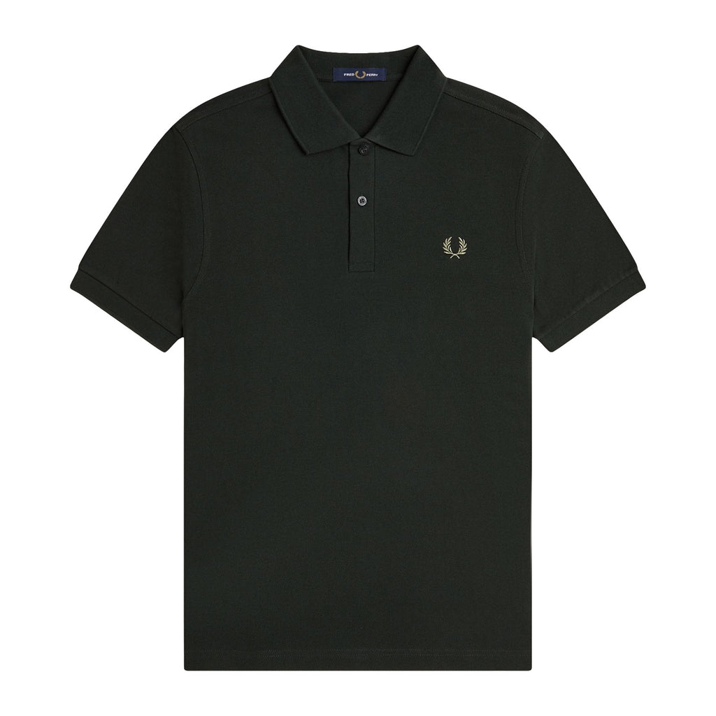 Fred Perry Men Dark-Green Plain Logo Polo T-shirt
