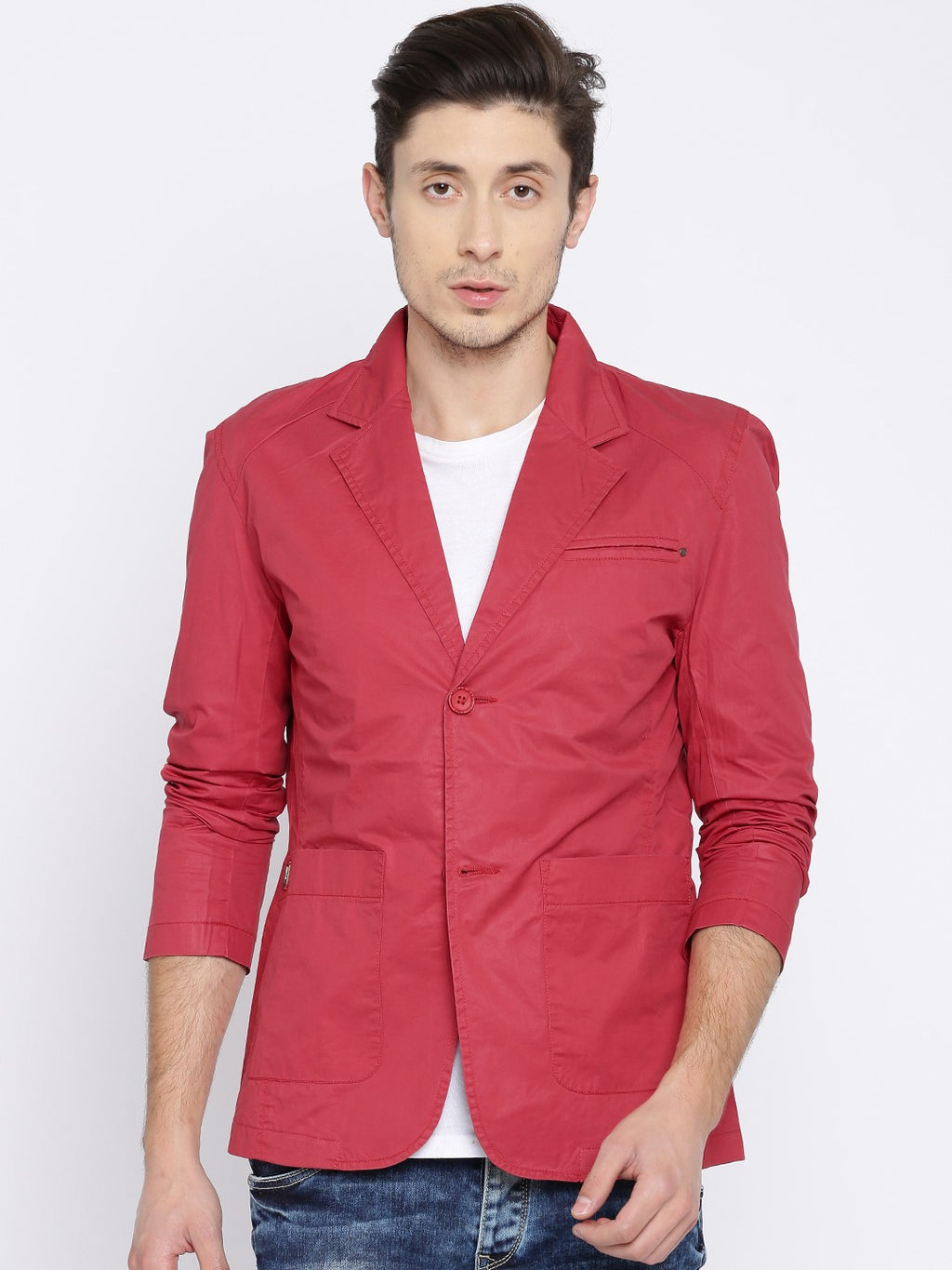 Spykar Casual Red Blazer for Men
