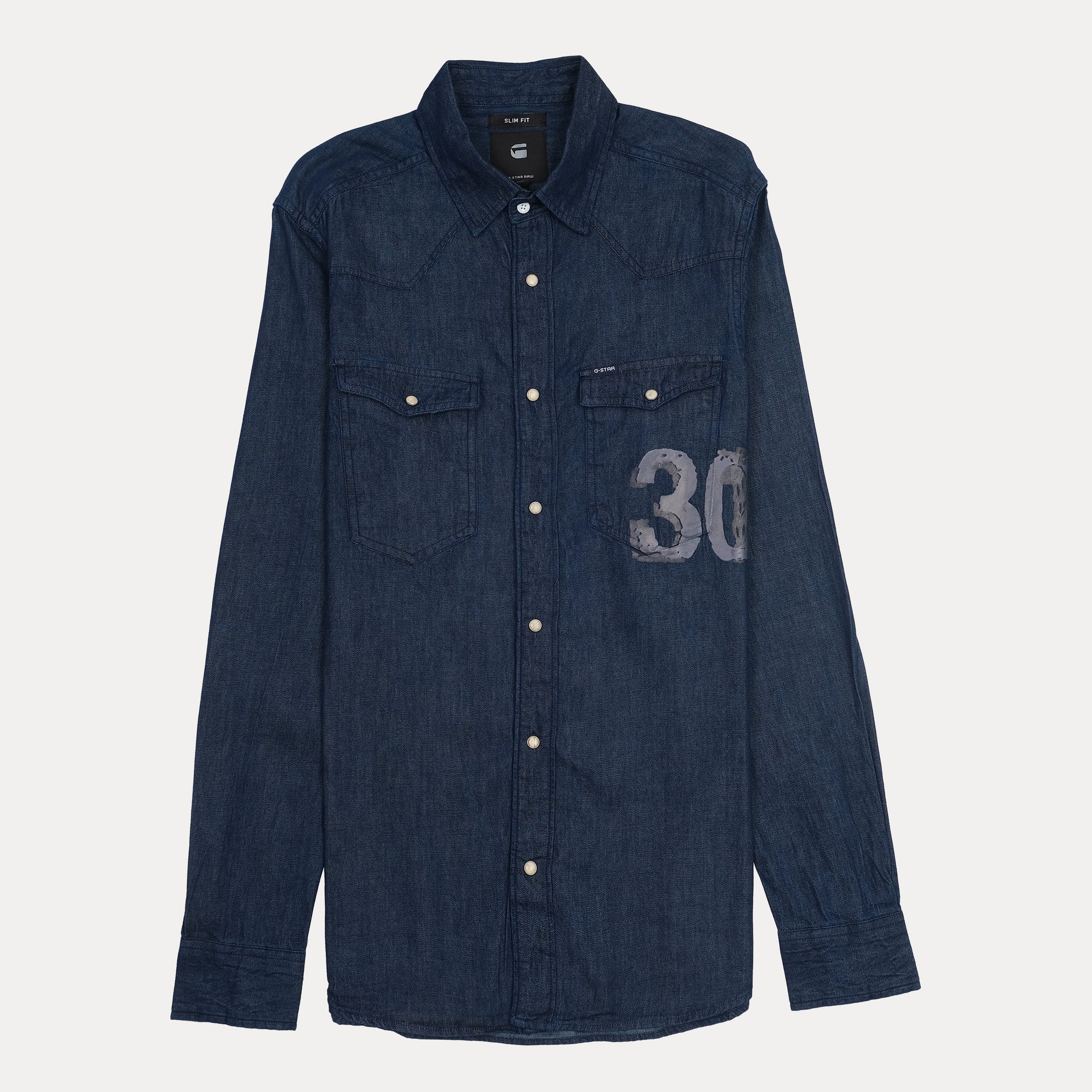 G-STAR RAW Opulent Indigo Slim Fit Long Sleeve Denim Shirt