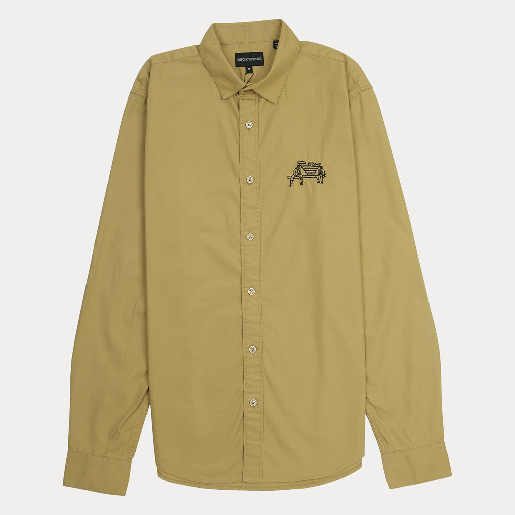 Emporio Armani Embroidered Casual Button-Up Shirt