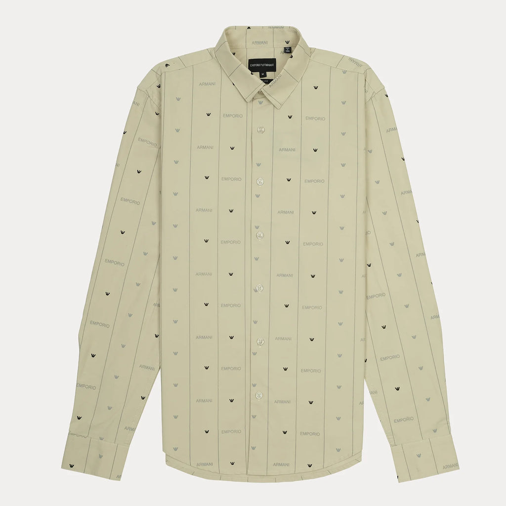 Emporio Armani Logo Print Long Sleeve Shirt