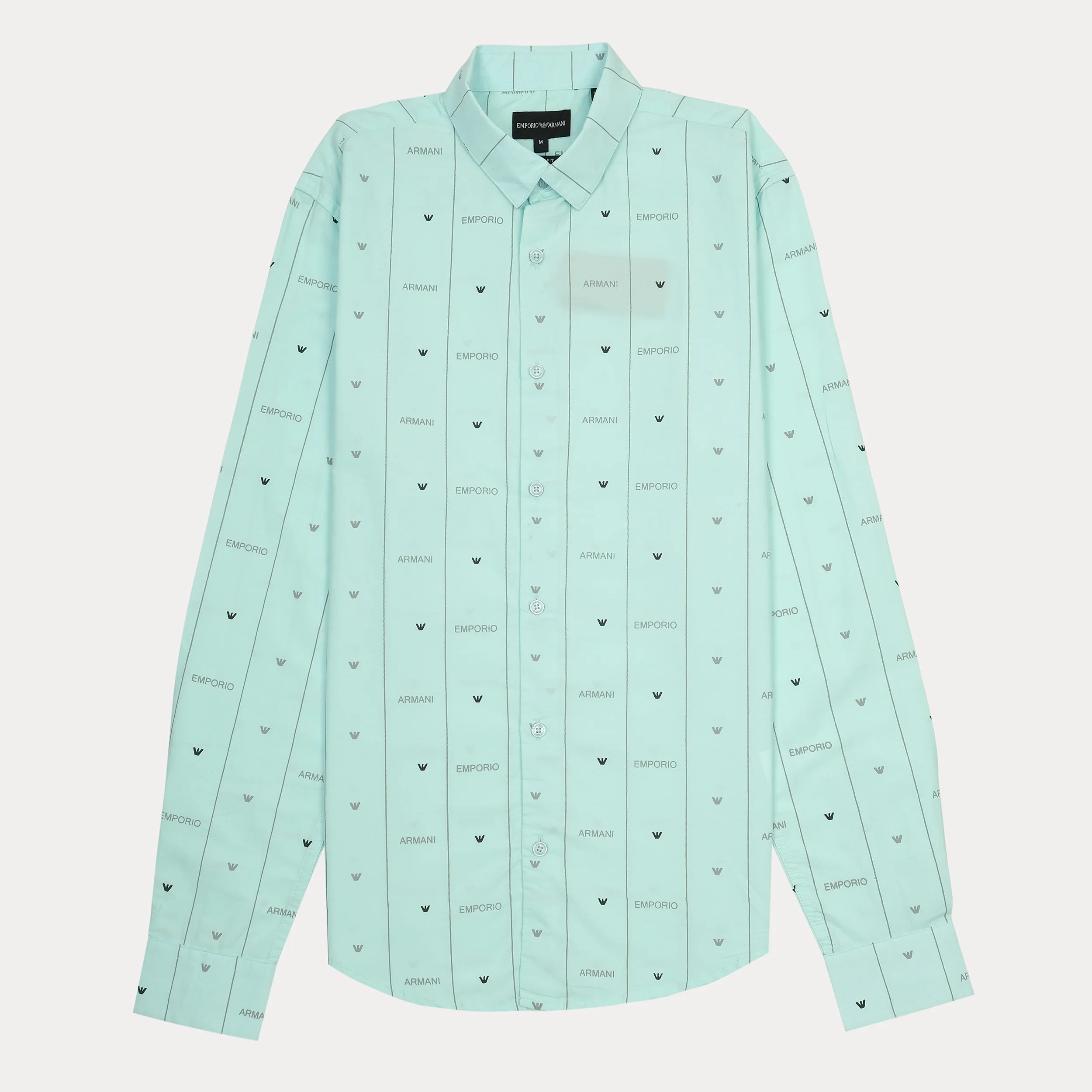 Emporio Armani Mint Printed Long Sleeve Shirt