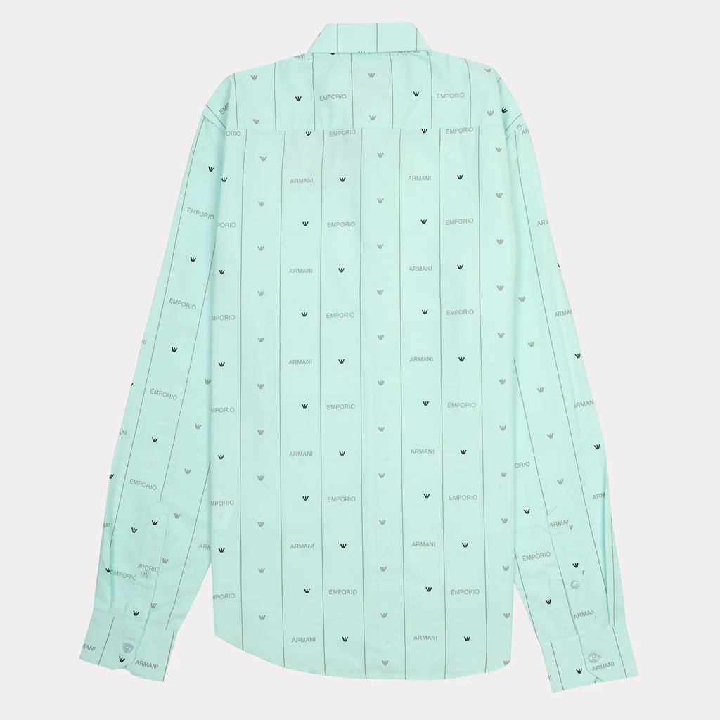 Emporio Armani Mint Printed Long Sleeve Shirt