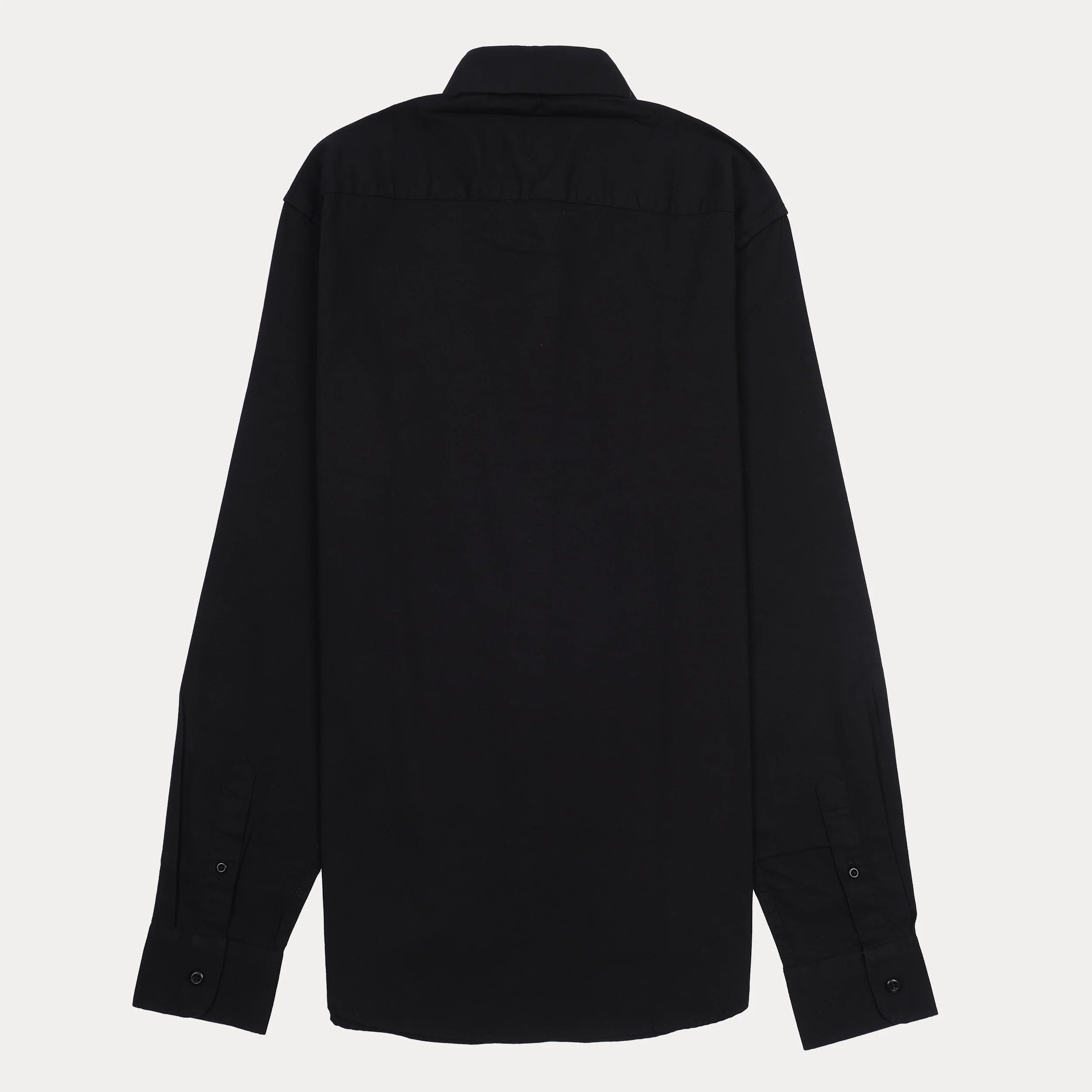 Burberry Black Embroidered Logo Button-Up Shirt