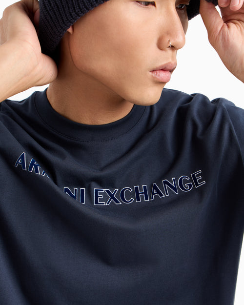 Armani Exchange Regular fit organic cotton T-shirt with ASV logo lettering