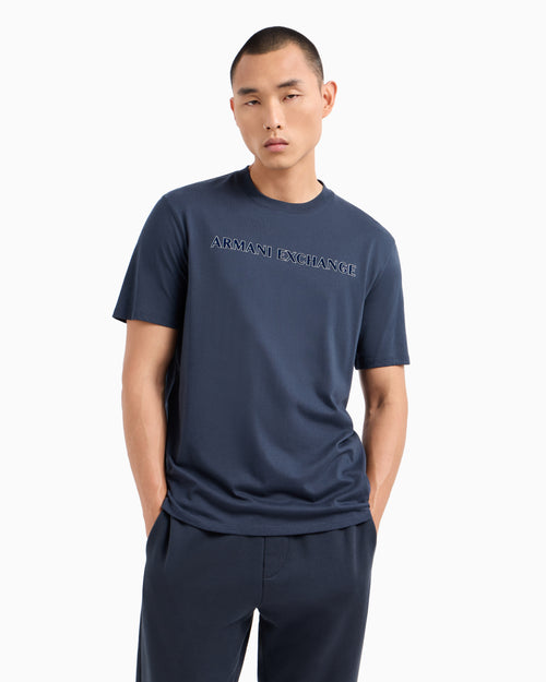Armani Exchange Regular fit organic cotton T-shirt with ASV logo lettering