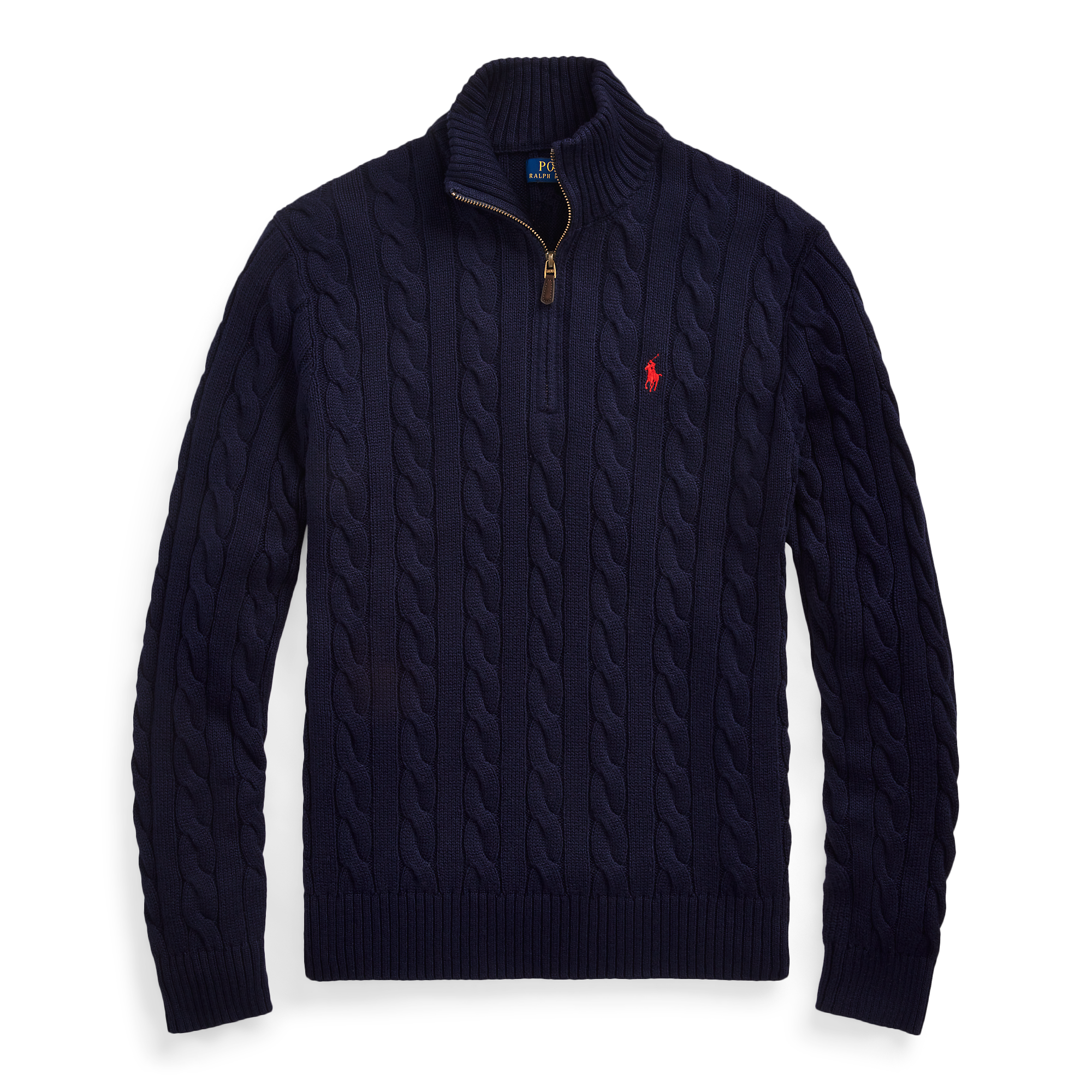 Polo Ralph Lauren Cable-Knit Cotton Quarter-Zip Sweater
