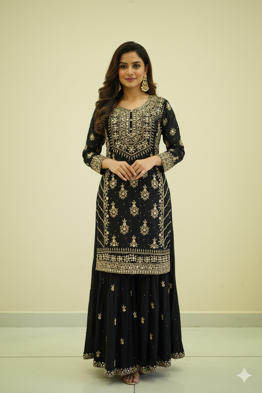 Ready To Wear Indian Party/Wedding Wear Designer Palazzo Suit For Girls