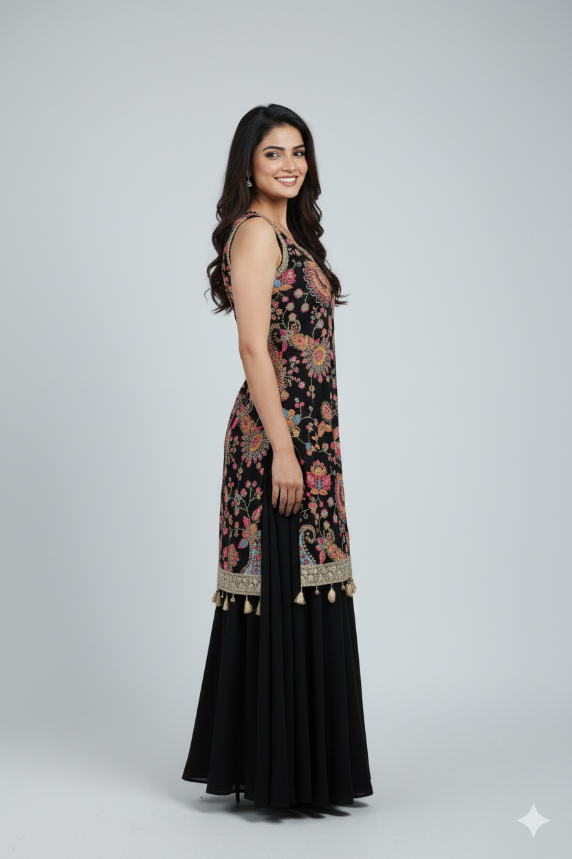 Ready To Wear Party/Wedding Wear Designer Sharara Suit For Girls