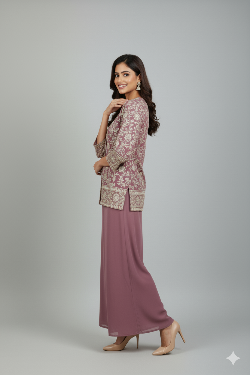 Ready To Wear Indian Co-ords with Sharara & Dupatta For Girls