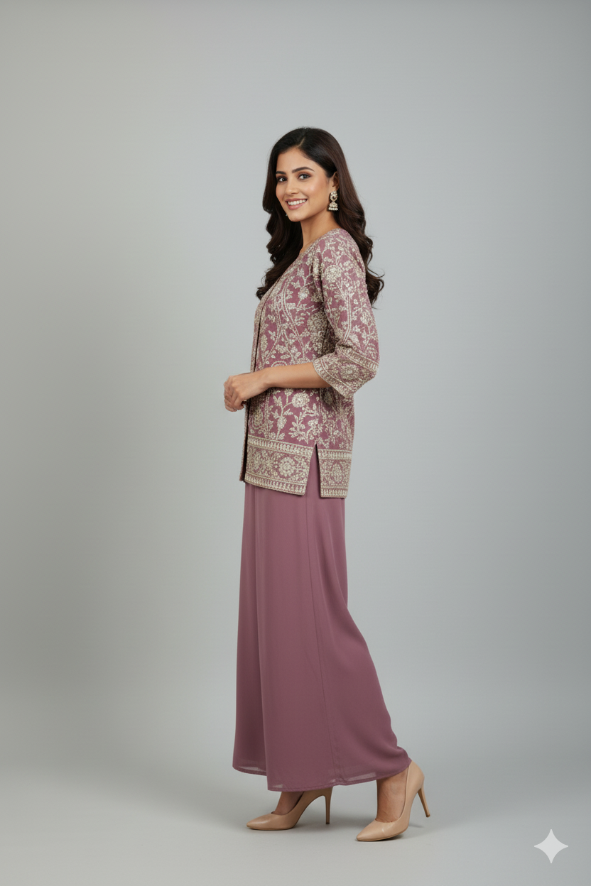 Ready To Wear Indian Co-ords with Sharara & Dupatta For Girls