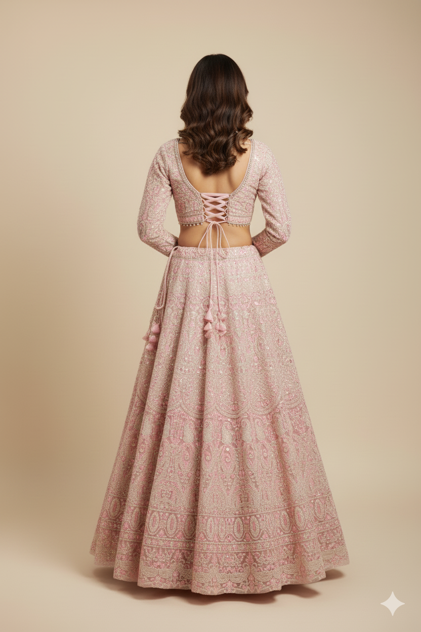 Women's Royal Thread Embroidered Georgette Lehenga Choli With Dupatta