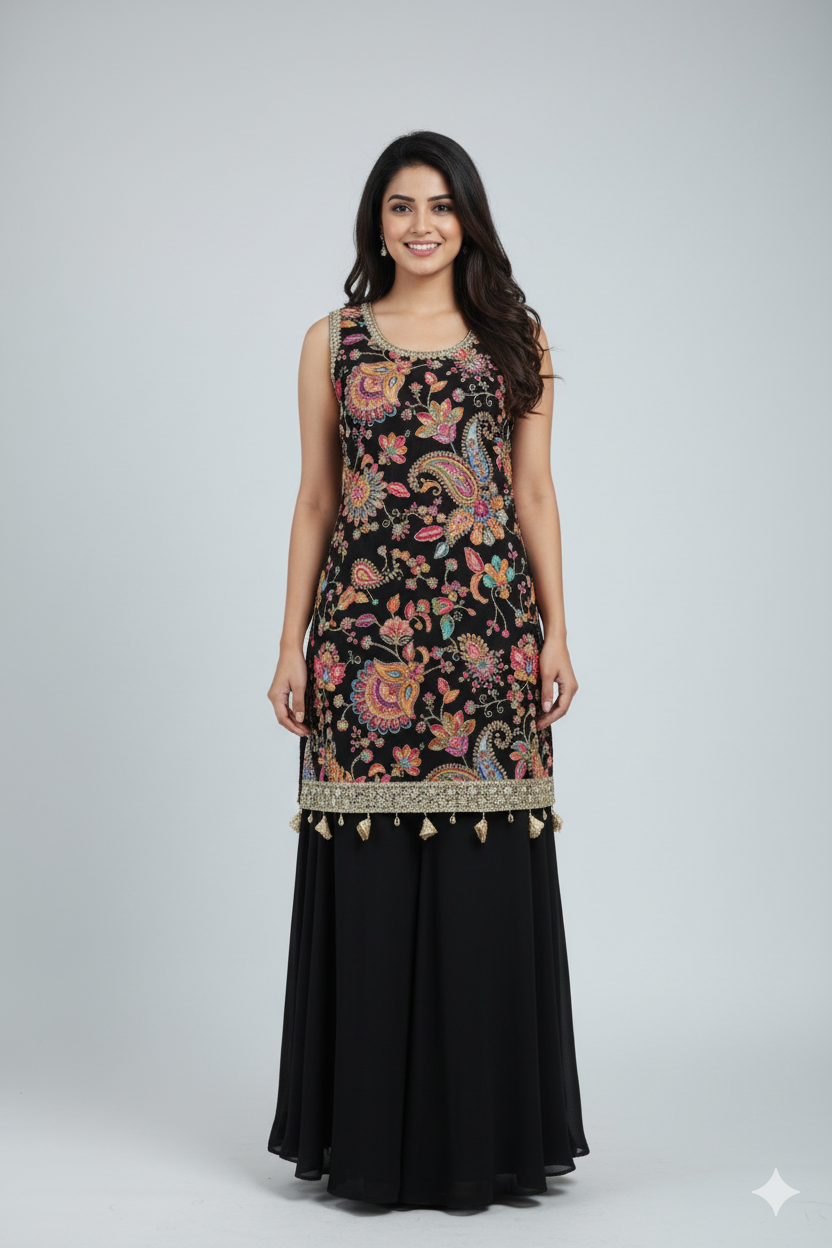 Ready To Wear Party/Wedding Wear Designer Sharara Suit For Girls