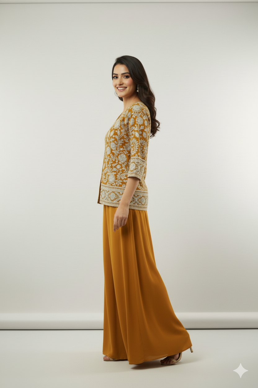 Ready To Wear Indian Co-ords with Sharara & Dupatta For Girls