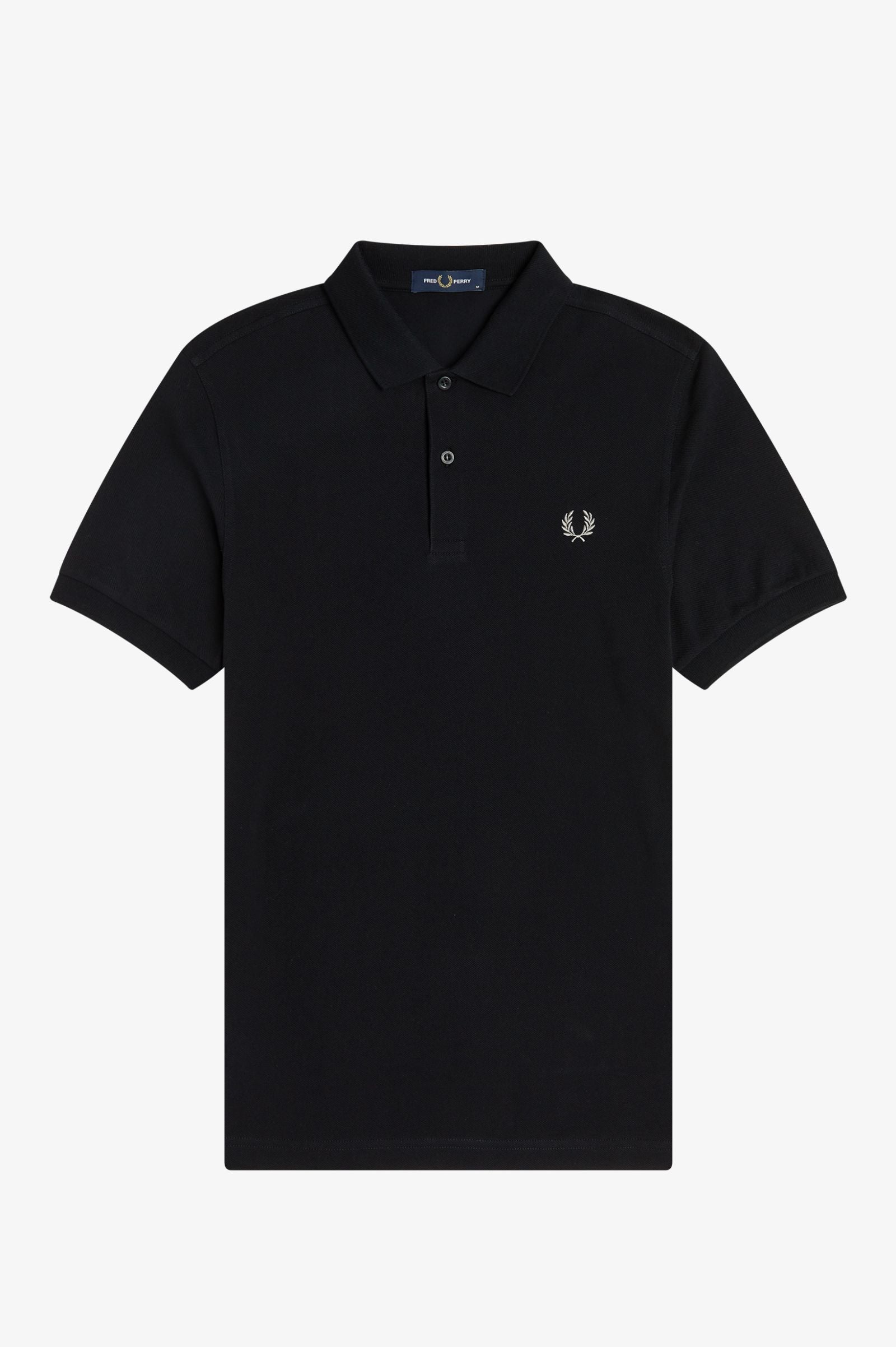 Fred Perry Men Black Plain Logo Polo T-shirt