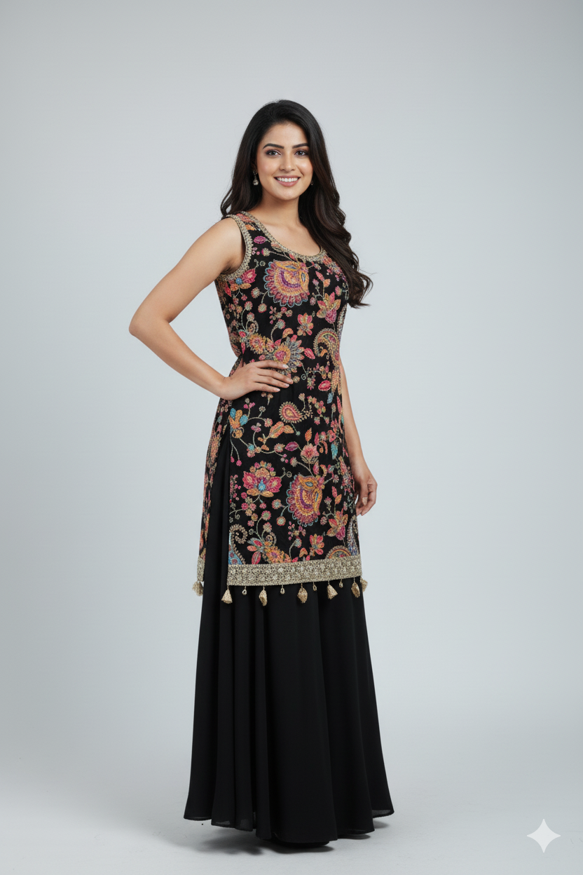 Ready To Wear Party/Wedding Wear Designer Sharara Suit For Girls