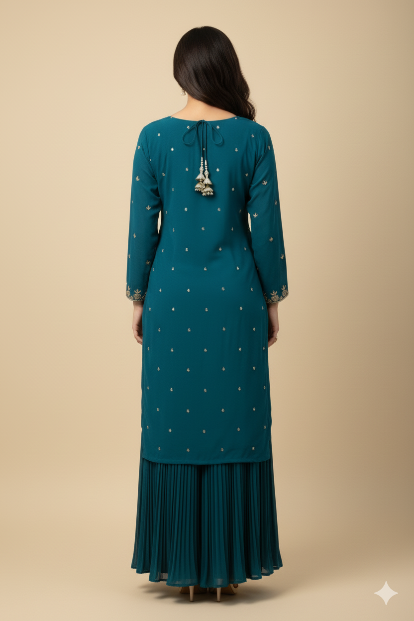 POUR GEORGETTE HANDWORK GARARA DRESS WITH DUPATTA