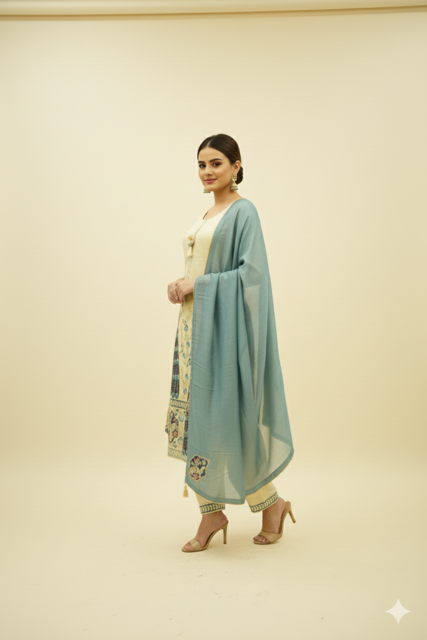 Ready To Wear Peackok Silk Designer Kurti Suit