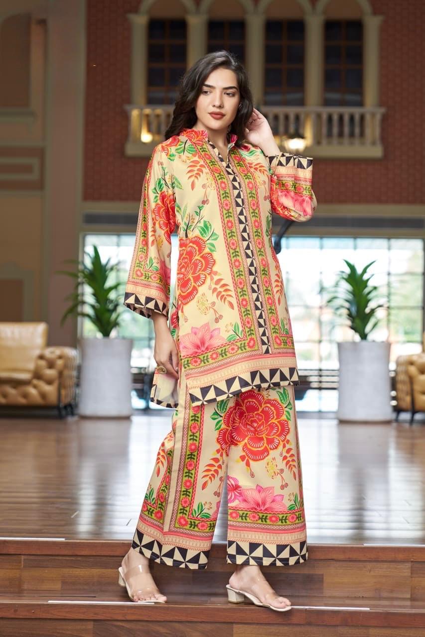 Stylish  Co-ord Set With  Semi-Formal Look With A Modern Ethnic Touch