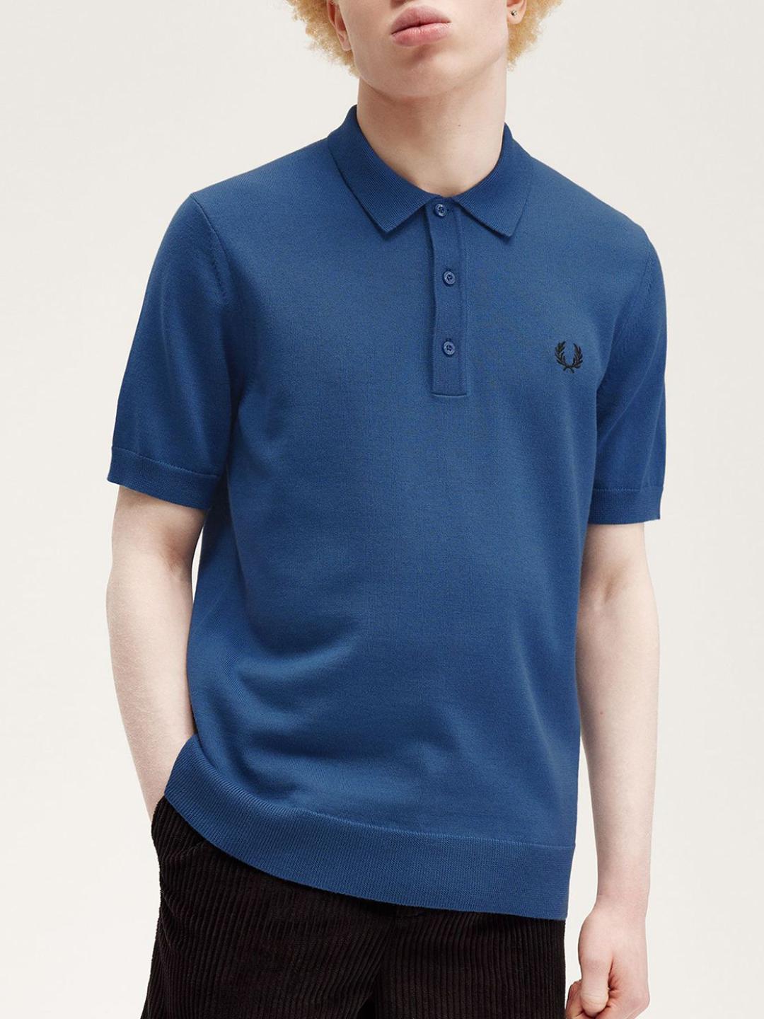 Fred Perry Men Solid Polo Collar Cotton T-shirt