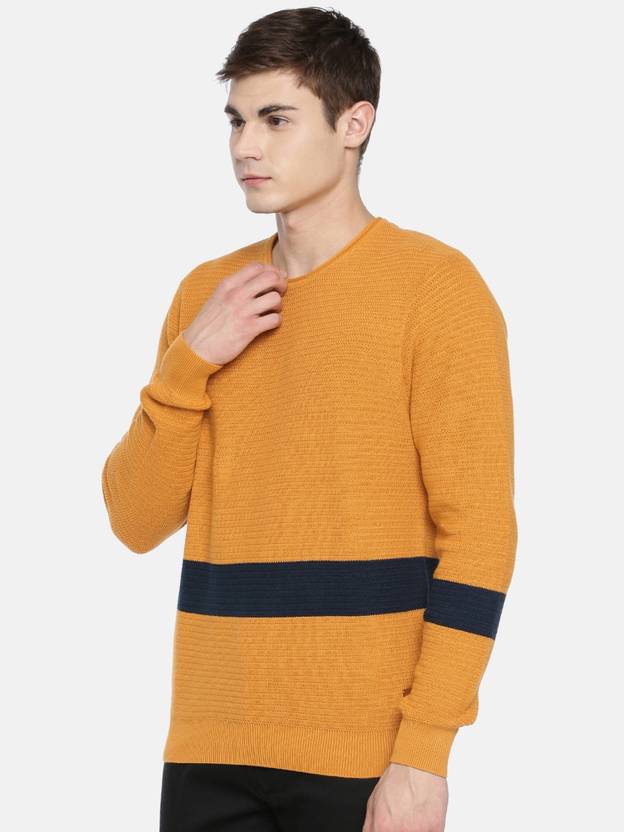 Lee Textured Knit Sweater with Contrast Stripe